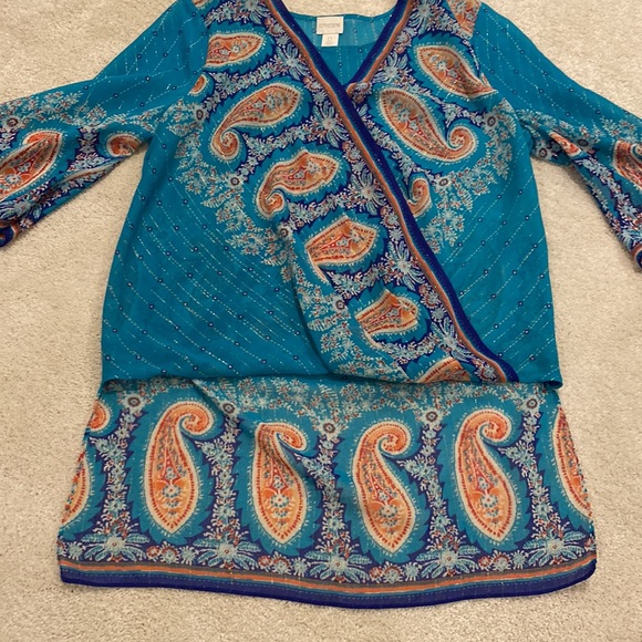 Chico’s suplice front high-low top. Turquoise with murex thread - Picture 5 of 5